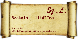 Szokolai Liliána névjegykártya