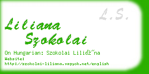 liliana szokolai business card
